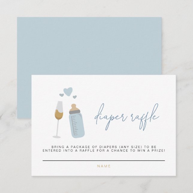 Carte Raffle de couches ANDI Blue Poppin' Bouteill (Devant / Derrière)