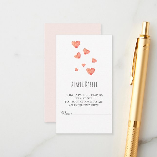 Carte Raffle de couches de couches d'aquarelle (Devant/Arrière en situation)