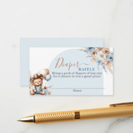 Carte Raffle Little Cowboy Bear Boy Diaper