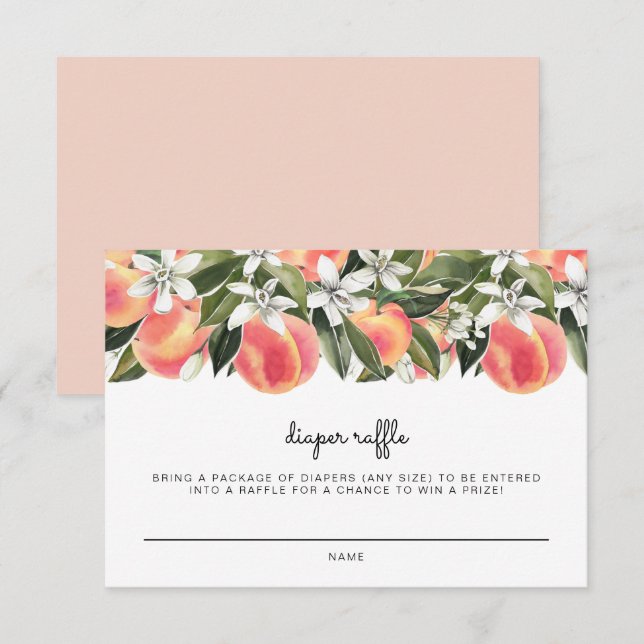 Carte Raffle Petit Bébé Petit Pêche SAVANNAH (Devant / Derrière)