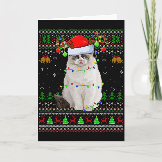 Carte Ragdoll Cat Ugly Christmas Sweaters Holiday Santa  (Devant)