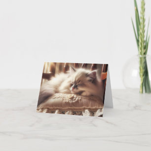 Carte Ragdoll Kitten Dormir sur un Coussin