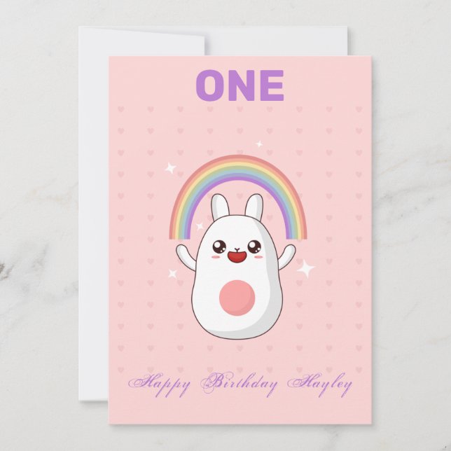 Carte Rainbow 1er Birthday (Devant)