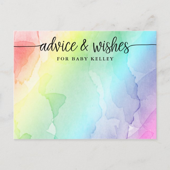 Carte Rainbow Baby shower Conseils et Wings (Devant)
