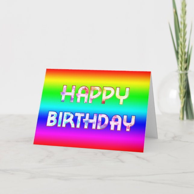 Carte Rainbow birthday (Devant)