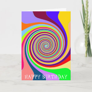 Carte Rainbow Birthday psychedelic pop art