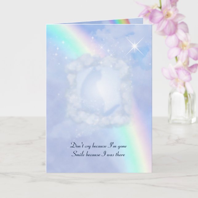 Carte Rainbow Bridge Pet Perdre avec votre texte et votr (Orchidée)