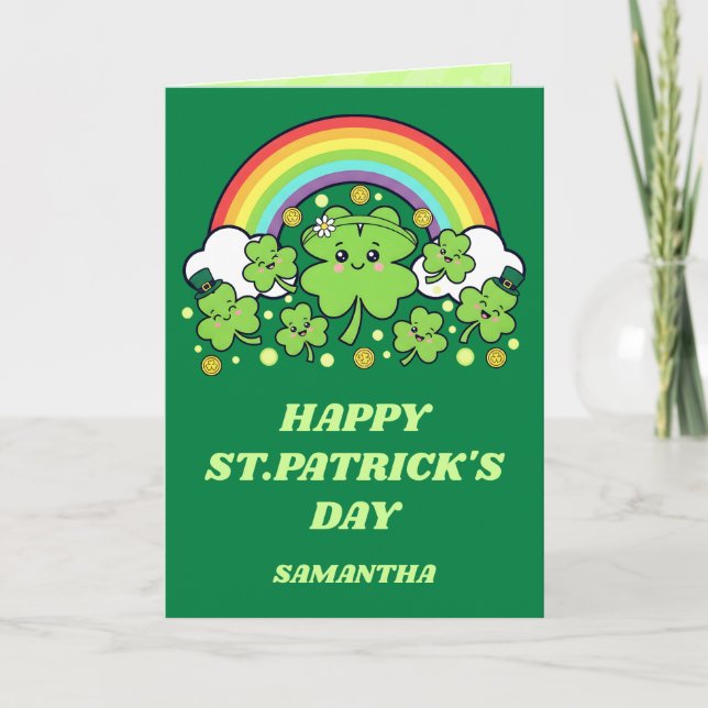 Carte Rainbow Cheer St. Patrick’s Day Greeting Card (Devant)