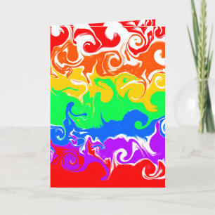 Carte Rainbow Cupcake Fluid Art