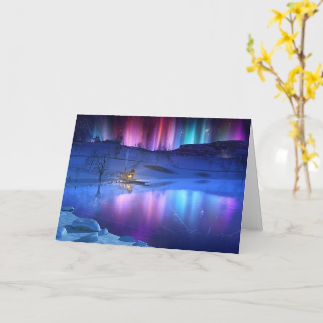 Carte Rainbow d'hiver (Fleur jaune)