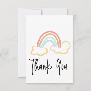 Carte Rainbow Doodle Art Merci Script coloré