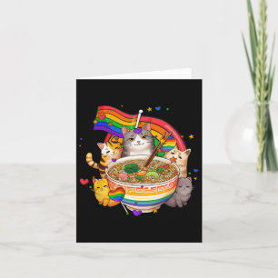 Carte Rainbow Flag Chats Ramen Anime Mois Gay pride Lgbt
