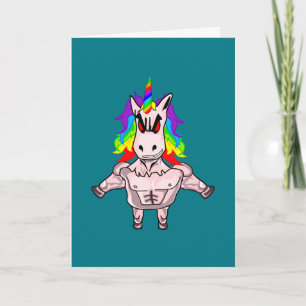 Carte Rainbow Hair Musculaire Unicorn Body Building