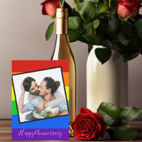 Rainbow Happy Anniversaire Gay Couple Photo person
