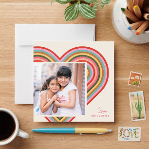 Carte Rainbow Heart Flat Valentine's Day Card - Ro