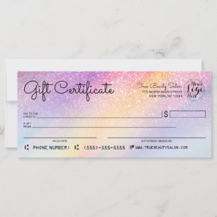 Carte Rainbow Holographic Parties scintillant Check Cert