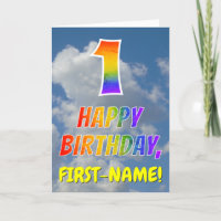Rainbow Look "1" & "HAPPY BANTHDAY", Nuages, Sky