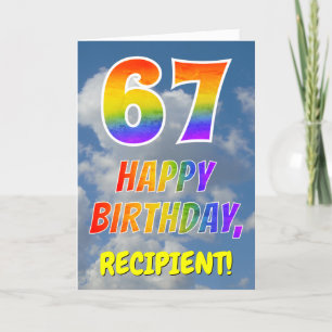 Carte Rainbow Look "67" & "HAPPY BANTHDAY", Nuages, Sky