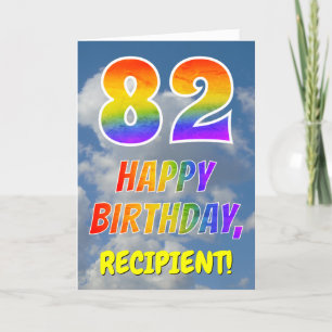 Carte Rainbow Look "82" & "HAPPY BANTHDAY", Nuages, Sky