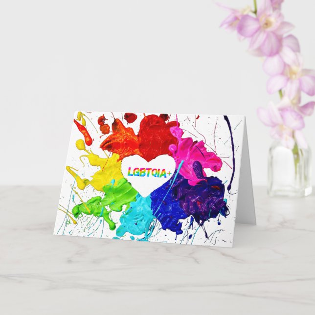 Carte Rainbow Modern Stripe LGBT (Orchidée)