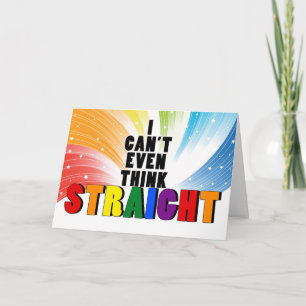 Carte Rainbow ne peut pas penser DROIT Drôle Gay Miss Yo