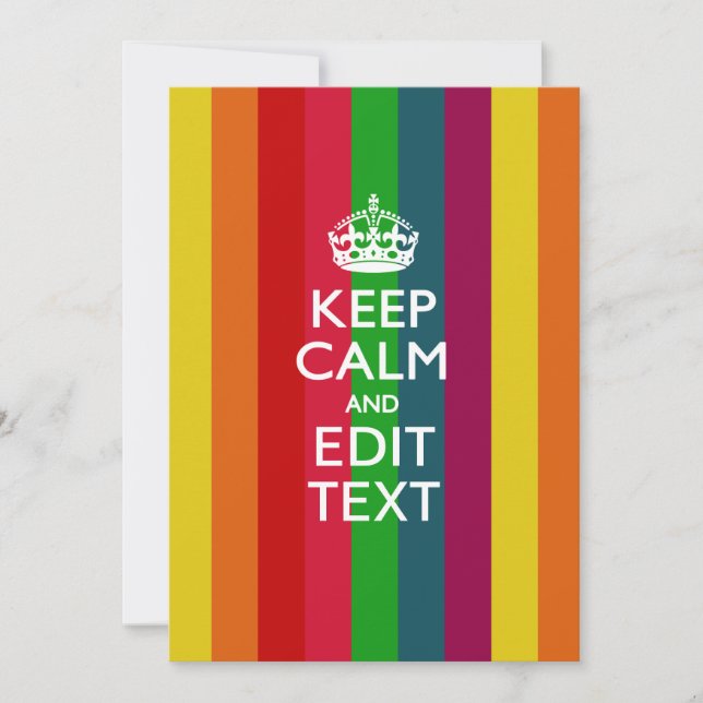 Carte Rainbow Stripes Gardez Le Calme Et Votre Personnal (Devant)