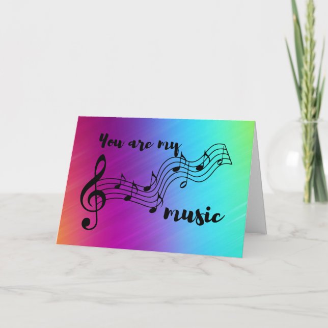 Carte Rainbow Vous êtes ma musique (Devant)