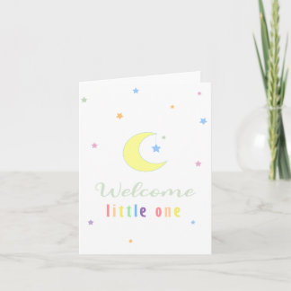 Carte Rainbow Welcome Little One Moon and Stars