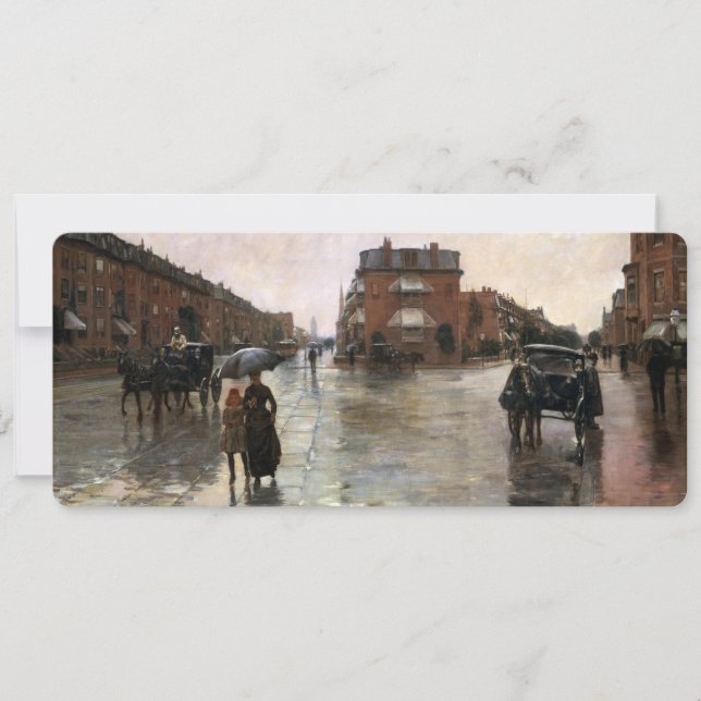 Carte Rainy Day, Boston par Frederick Childe Hassam (Devant)