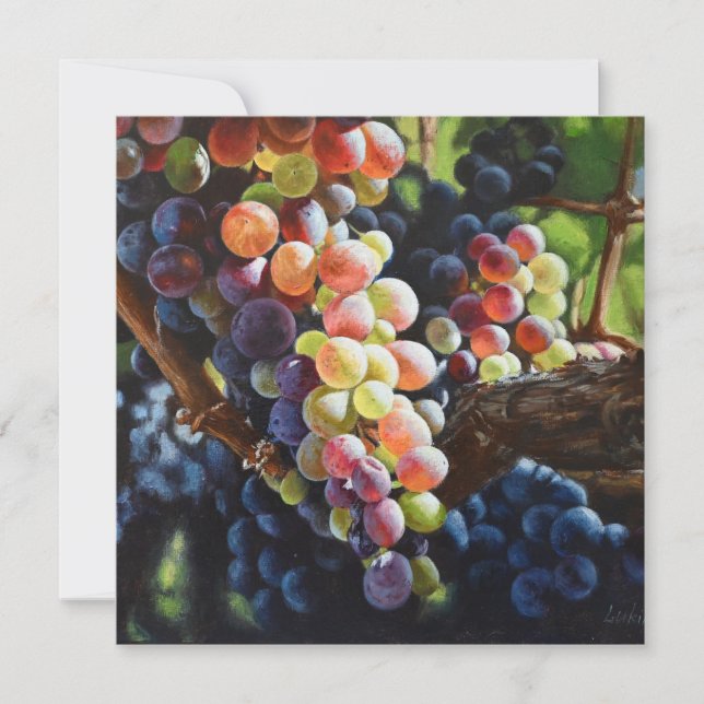 Carte Raisins d'abondance pour les amateurs de vin et le (Devant)