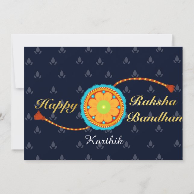 Carte Raksha bandhan avec nom et message, Rakhi (Devant)