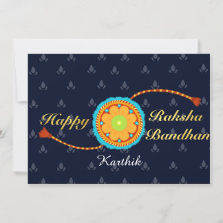 Carte Raksha bandhan avec nom et message, Rakhi