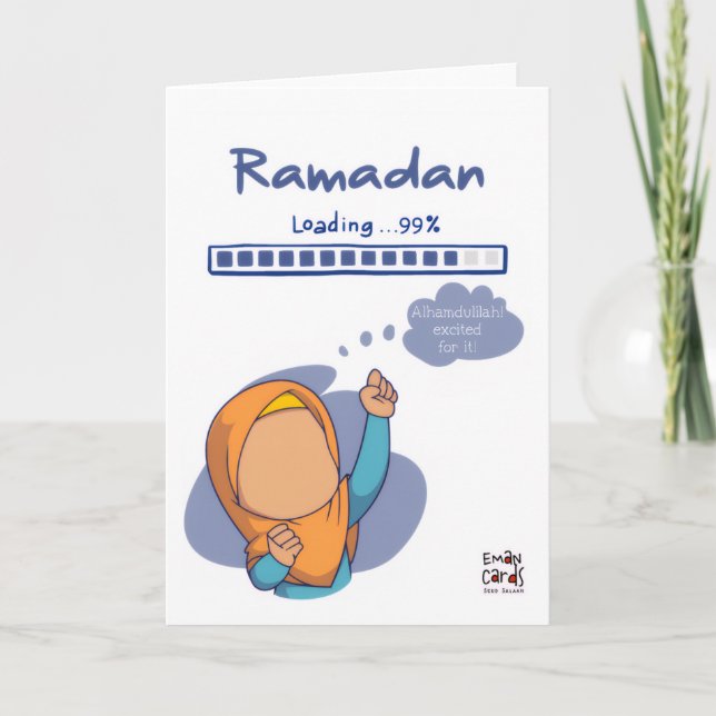 Carte Ramadan Blessings - Cute Girl (Devant)