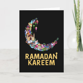 Carte Ramadan Kareem Moubarak Jeûne Lune