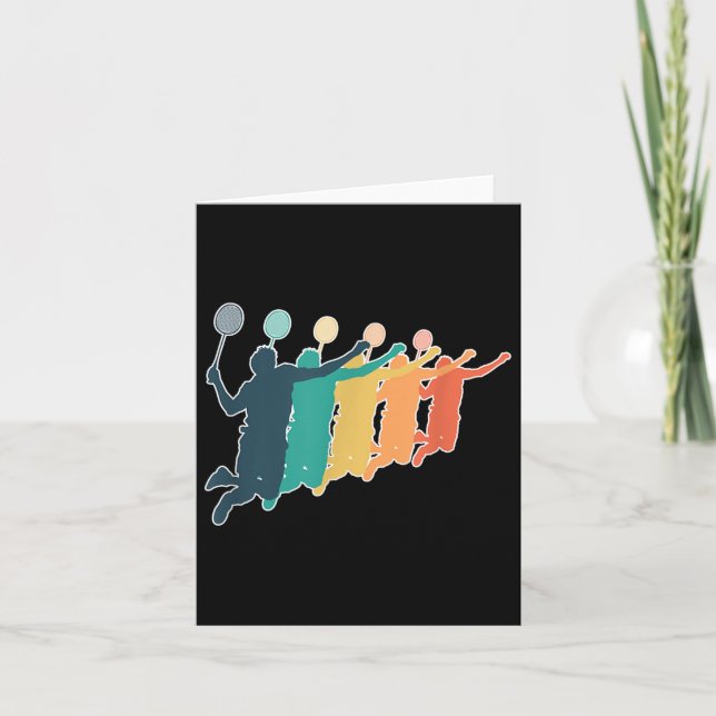 Carte Raquette Rétro Badminton  (Devant)