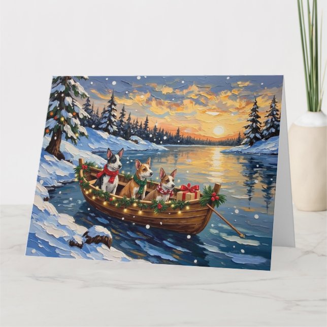 Carte Rat Terrier Christmas Boat Holiday (Devant)