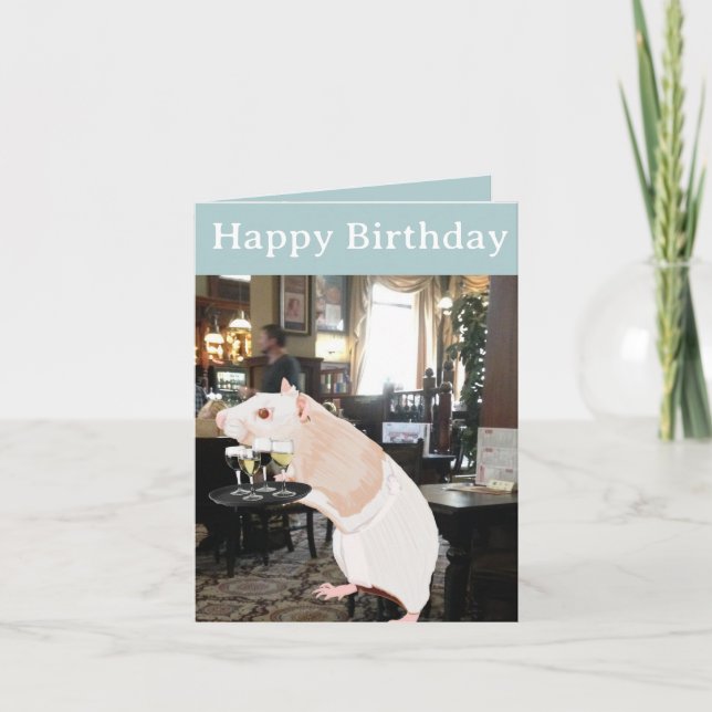 Carte Rat Waiter surréaliste Editable (Devant)