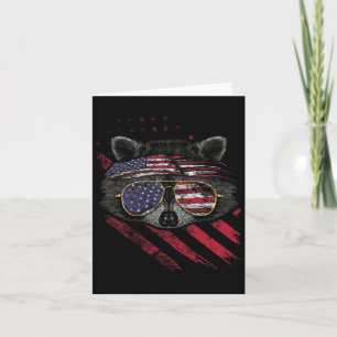 Carte Raton laveur Drapeau Américain Patriotique 4 Juill