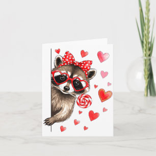 Carte Raton laveur sauvage drôle pour la Saint-Valentin 
