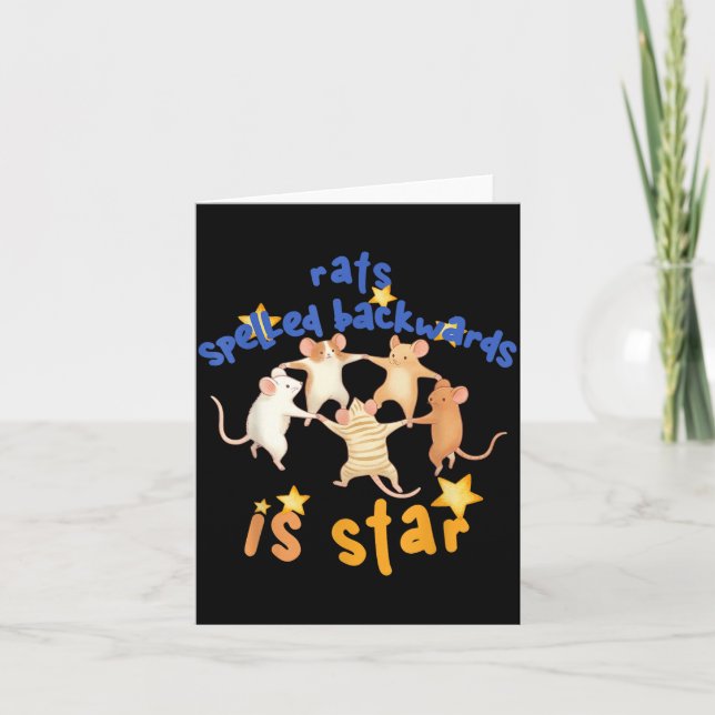 Carte Rats Spelled Backwards Is Star Funny Rat Meme Rat  (Devant)