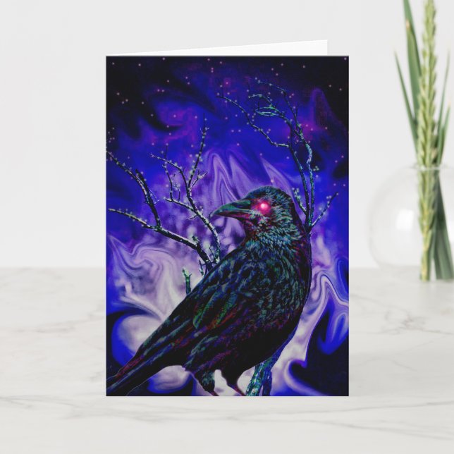 Carte Raven/carte de voeux de corneille (Devant)