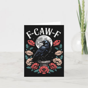 Carte Raven Crow F-craw-f Oiseau d'Halloween Fcawf Gothi