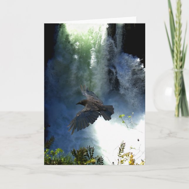 Carte RAVEN et cadeaux de nature de CHUTE de l'EAU (Devant)