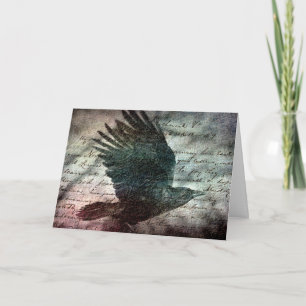 Carte Raven grunge du Poe, anniversaire