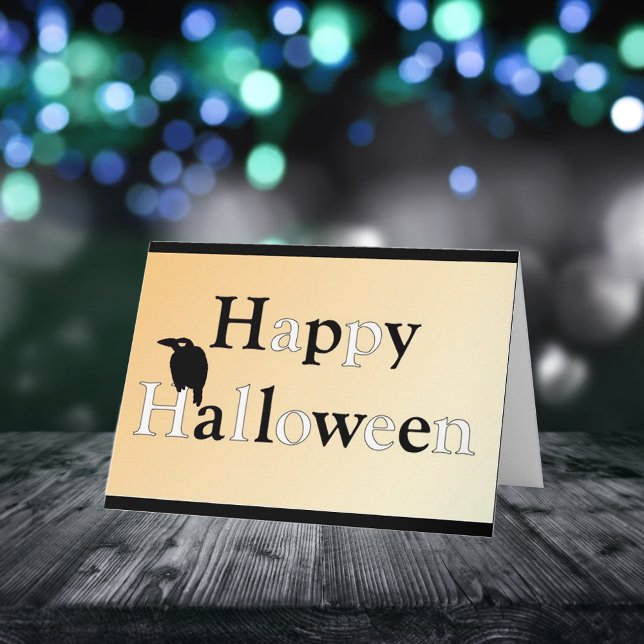 Carte Raven Happy Halloween ・ Anniversaire (Créateur téléchargé)