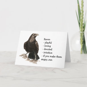 Carte Raven Totem, Animal Guide Funny Birthday