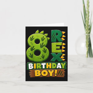 Carte Rawr 8 Huit Rex Dinosaure 8ème Anniversaire Garçon