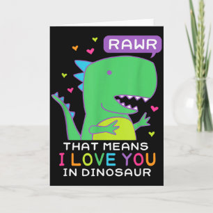 Carte Rawr Cela signifie que je t'aime en Scène de dinos