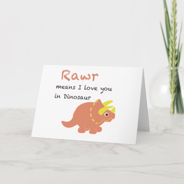 Carte Rawr Signifie Que Je T'Aime (Devant)