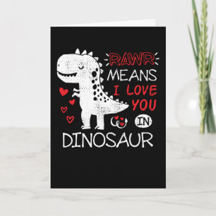 Carte Rawr Signifie Que Je T'Aime Dans Dinosaur T-Rex Dr